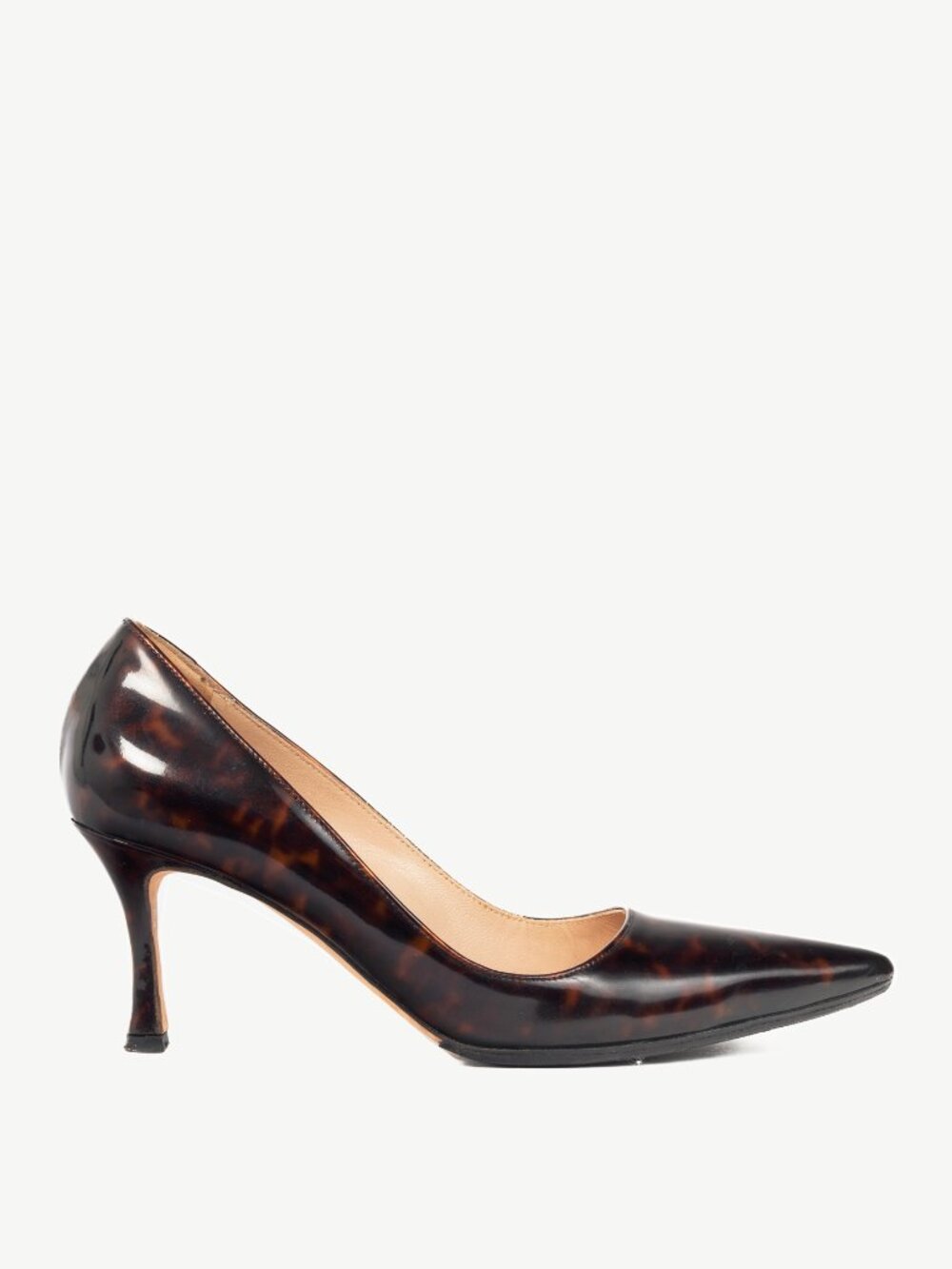 Manolo Blahnik Tortoise Patent Leather Pointed-Toe Pumps